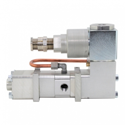 Клапан пневматический регулирующий с электромагнитным исполнительным механизмом 242-803 000, 3/2, G1/4, 3000 l/min, 24-28 V DC, 9,5W, II Gb IIC T5 X, 1Ex db IIC T5 Gb X,  -50C...+70С